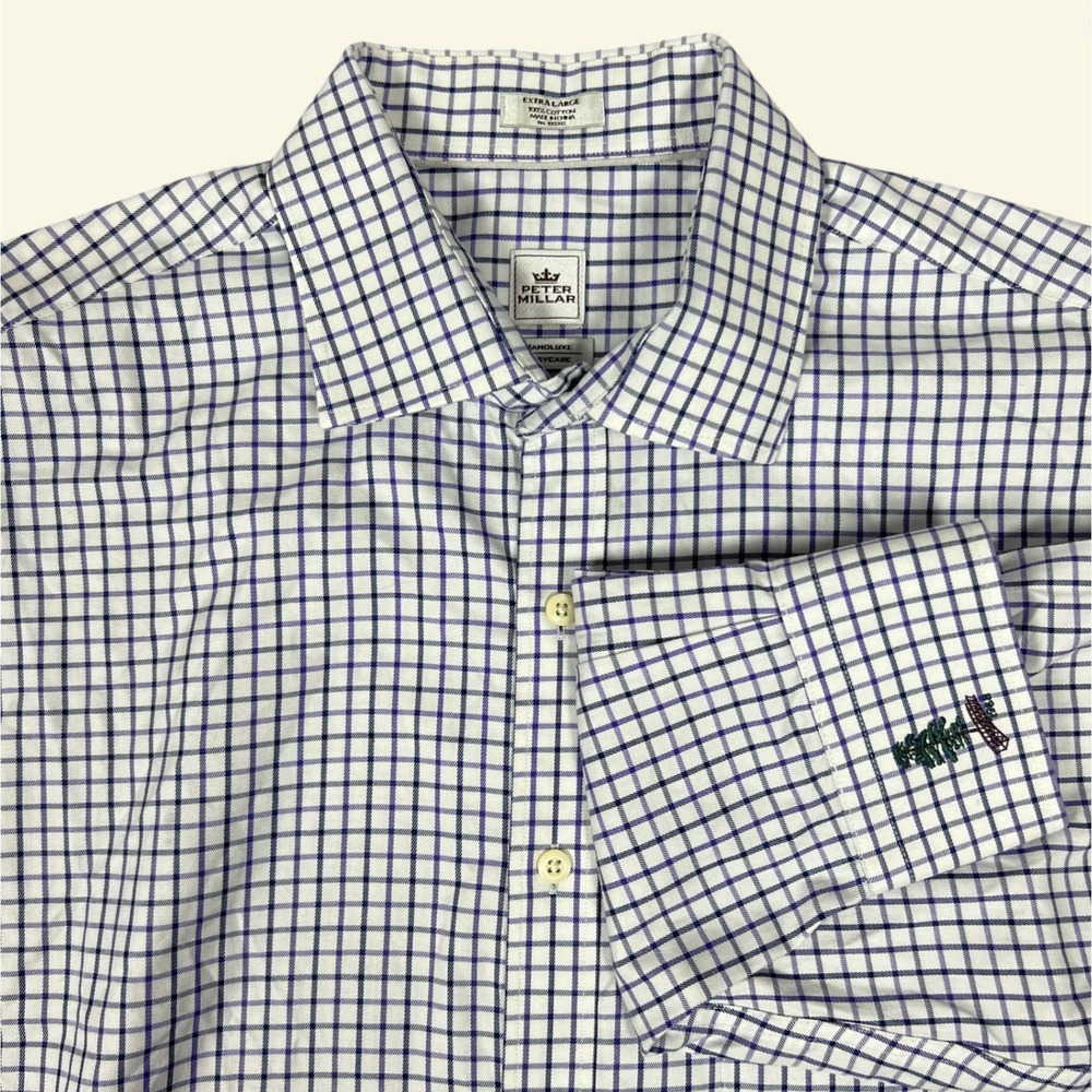 Peter Millar Nanoluxe Button Up Shirt Men's XL Grandfather Golf & Country Club